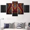 Minnesota Gophers College Barnwood Style Sport - 5 Panel Canvas Art Wall Decor