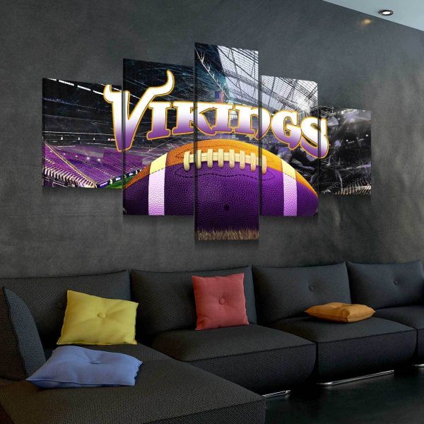 Minnesota Vikings 10 Sport - 5 Panel Canvas Art Wall Decor