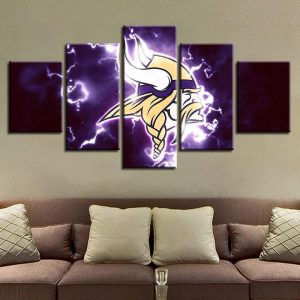 Minnesota Vikings Football - 5 Panel Canvas Art Wall Decor