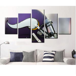 Minnesota Vikings Helmet Sport - 5 Panel Canvas Art Wall Decor