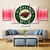 Minnesota Wild Ice Hockey Logo Red - Sport 5 Panel Canvas Art Wall Decor