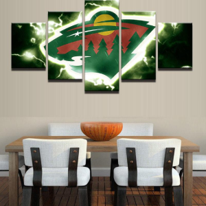 Minnesota Wild Ice Hockey - Sport 5 Panel Canvas Art Wall Decor