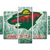 Minnesota Wild Nhl Team Ice Rink - Sport 5 Panel Canvas Art Wall Decor