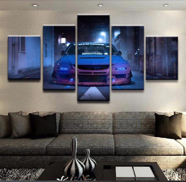 Mitsubishi Lancer Evolution 1 Car - 5 Panel Canvas Art Wall Decor