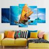 Moana Modern 2 - Cartoon 5 Panel Canvas Art Wall Decor