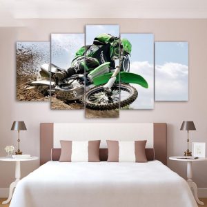 Modern Motorcycle - Automative 5 Panel Canvas Art Wall Decor