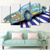 Modern Psychedelic Car Abstract - Automative 5 Panel Canvas Art Wall Decor