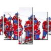 Montreal Canadians Professional Ice Hockey Team Members - Sport 5 Panel Canvas Art Wall Decor