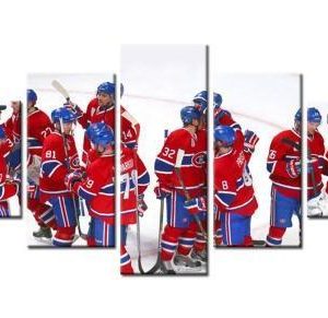 Montreal Canadians Professional Ice Hockey Team Members - Sport 5 Panel Canvas Art Wall Decor