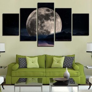 Moon 8 - Space 5 Panel Canvas Art Wall Decor