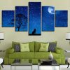 Moon 9 - Space 5 Panel Canvas Art Wall Decor