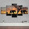 Moon Camel Night View - Animal 5 Panel Canvas Art Wall Decor