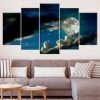 Moon Giclee - Nature 5 Panel Canvas Art Wall Decor