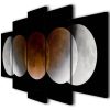 Moon Phases Landscape - Space 5 Panel Canvas Art Wall Decor