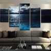 Moonlight Ocean - Nature 5 Panel Canvas Art Wall Decor