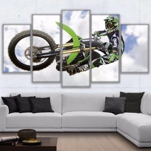 Motocross Dirt Bike Sport - 5 Panel Canvas Art Wall Decor