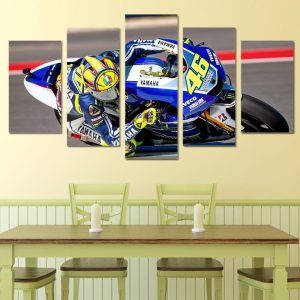 Motocycle Racing - Automative 5 Panel Canvas Art Wall Decor