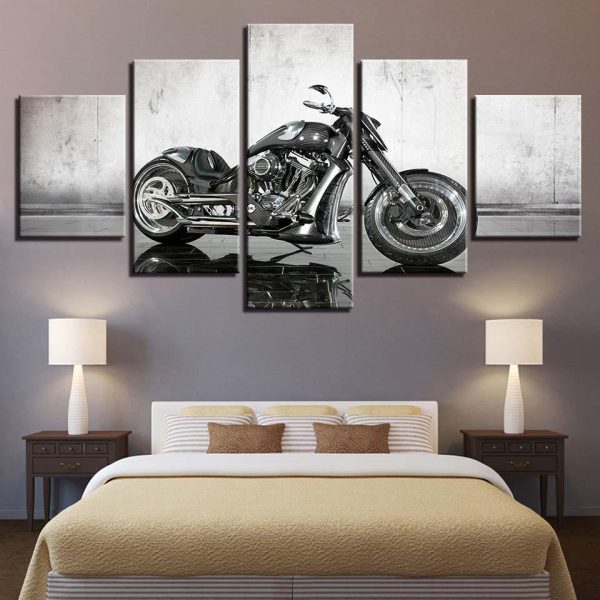 Motorcycle 19 - Automative 5 Panel Canvas Art Wall Decor