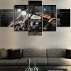 Motorcycle Chopper 1 - Automative 5 Panel Canvas Art Wall Decor