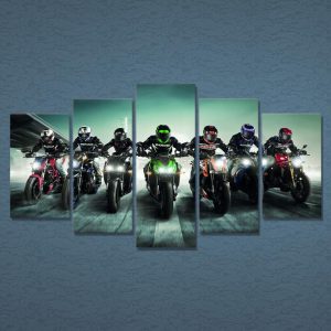 Motorcycle Motorsport - Automative 5 Panel Canvas Art Wall Decor