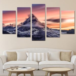 Mount Matterhorn - Nature 5 Panel Canvas Art Wall Decor