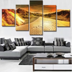 Mountain And Lake 33 - Nature 5 Panel Canvas Art Wall Decor