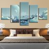 Mountain Cloud Moon - Space 5 Panel Canvas Art Wall Decor