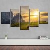 Mountain Sunshine - Nature 5 Panel Canvas Art Wall Decor