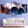 Mountains And Planet - Nature 5 Panel Canvas Art Wall Decor