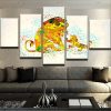 Mufasa And Simba - Cartoon 5 Panel Canvas Art Wall Decor