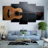 Music Guitar Vintage - Music 5 Panel Canvas Art Wall Decor