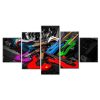 Music Guitarist Guitars Red Violet Green Blue 01 - Music 5 Panel Canvas Art Wall Decor