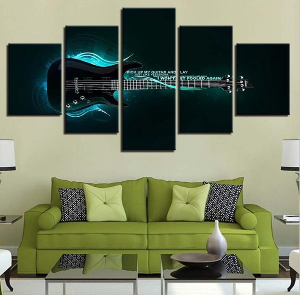 Music Instruments 11 - Music 5 Panel Canvas Art Wall Decor