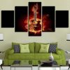 Music Instruments 15 - Music 5 Panel Canvas Art Wall Decor