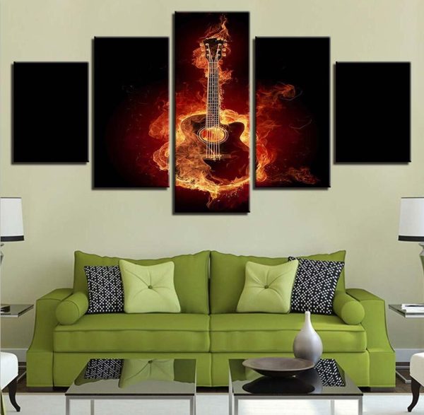 Music Instruments 15 - Music 5 Panel Canvas Art Wall Decor