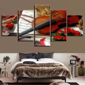 Music Instruments 18 - Music 5 Panel Canvas Art Wall Decor