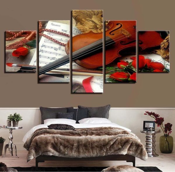 Music Instruments 18 - Music 5 Panel Canvas Art Wall Decor