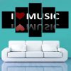 Music Notes 2 - Music 5 Panel Canvas Art Wall Decor