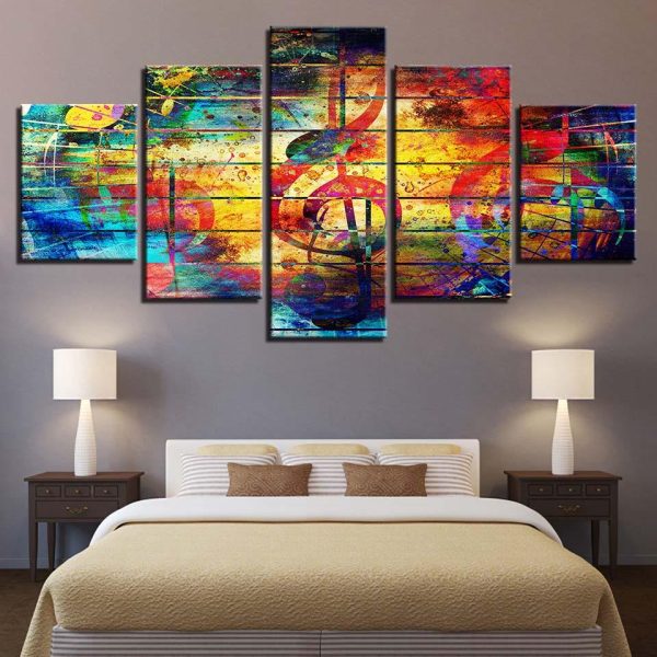 Music instrument 15 - Music 5 Panel Canvas Art Wall Decor