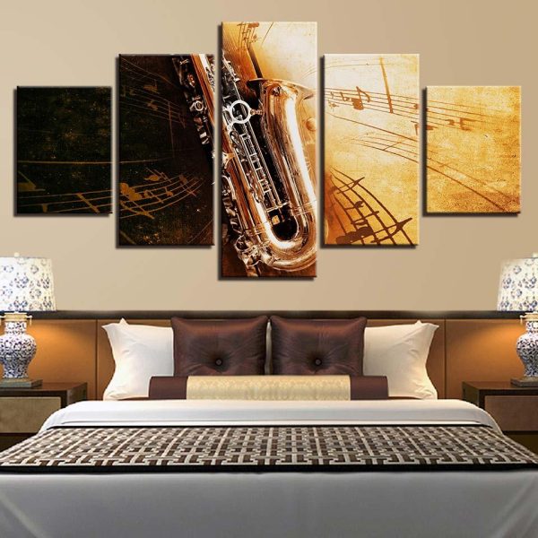 Musical Instruments 11 - Muisc 5 Panel Canvas Art Wall Decor