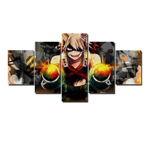 My Hero Academia Bakugo Katsuki 3 Anime - 5 Panel Canvas Art Wall Decor