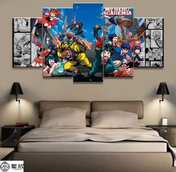 My Hero Academia Characters Anime - 5 Panel Canvas Art Wall Decor