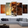 Mystic Lion 02 - Animal 5 Panel Canvas Art Wall Decor