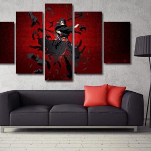 Naruto: Uchiha Itachi Anime - 5 Panel Canvas Art Wall Decor