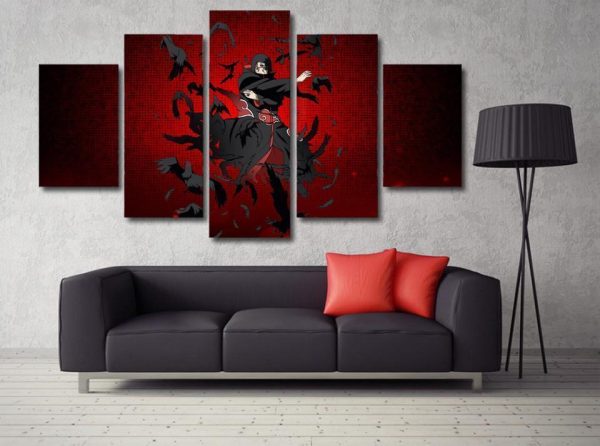 Naruto: Uchiha Itachi Anime - 5 Panel Canvas Art Wall Decor