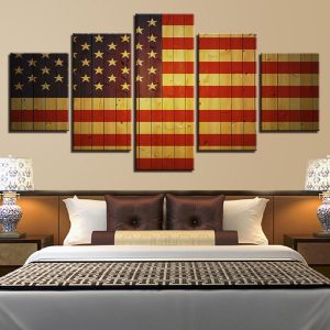 National Flag 1 - Abstract 5 Panel Canvas Art Wall Decor