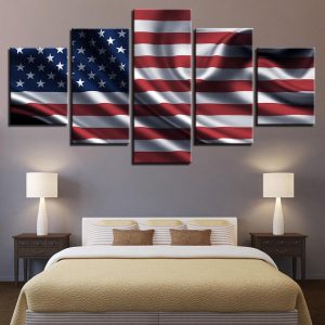 National Flag 16 - Abstract 5 Panel Canvas Art Wall Decor