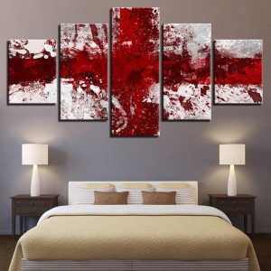 National Flag 18 - Abstract 5 Panel Canvas Art Wall Decor