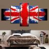 National Flag 2 - Abstract 5 Panel Canvas Art Wall Decor