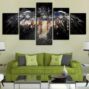 National Flag 7 - Abstract 5 Panel Canvas Art Wall Decor